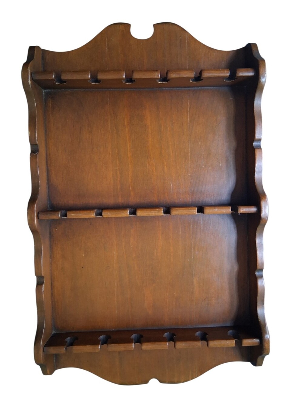 Vtg Collector Spoon Wood Display Rack Wall Holder Holds 18